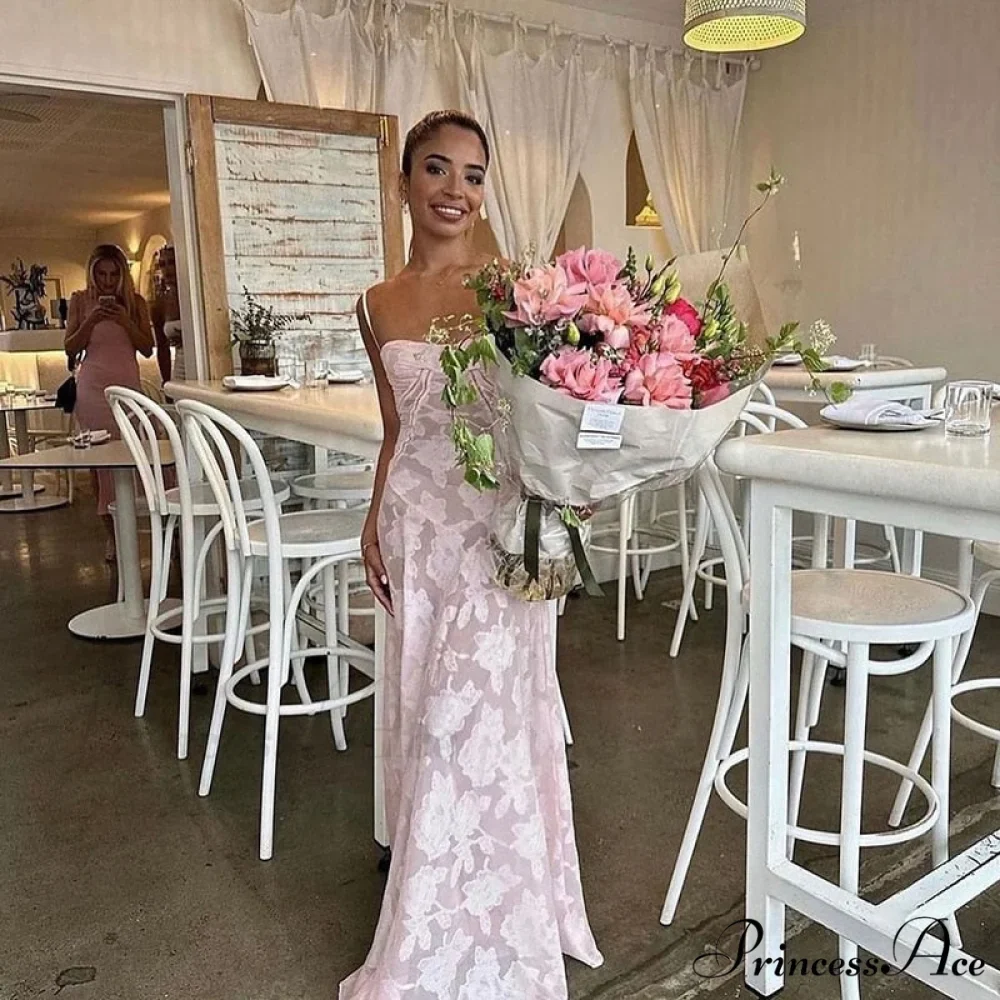 Pink Floral Stylish Lace Maxi Dress - Image 8