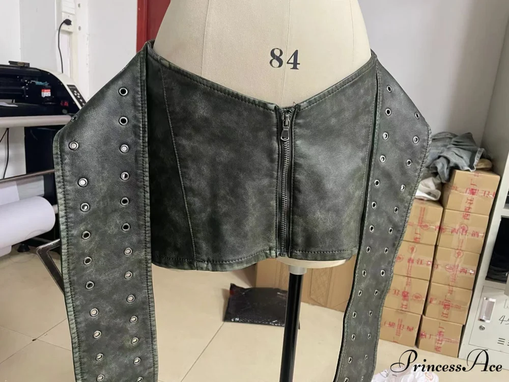 Leather Belted Wrap Charming Micro Mini Skirt - Image 4