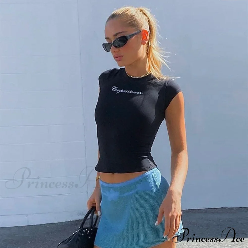 Compassionate Short-Sleeve Stylish Black Tee - Image 11