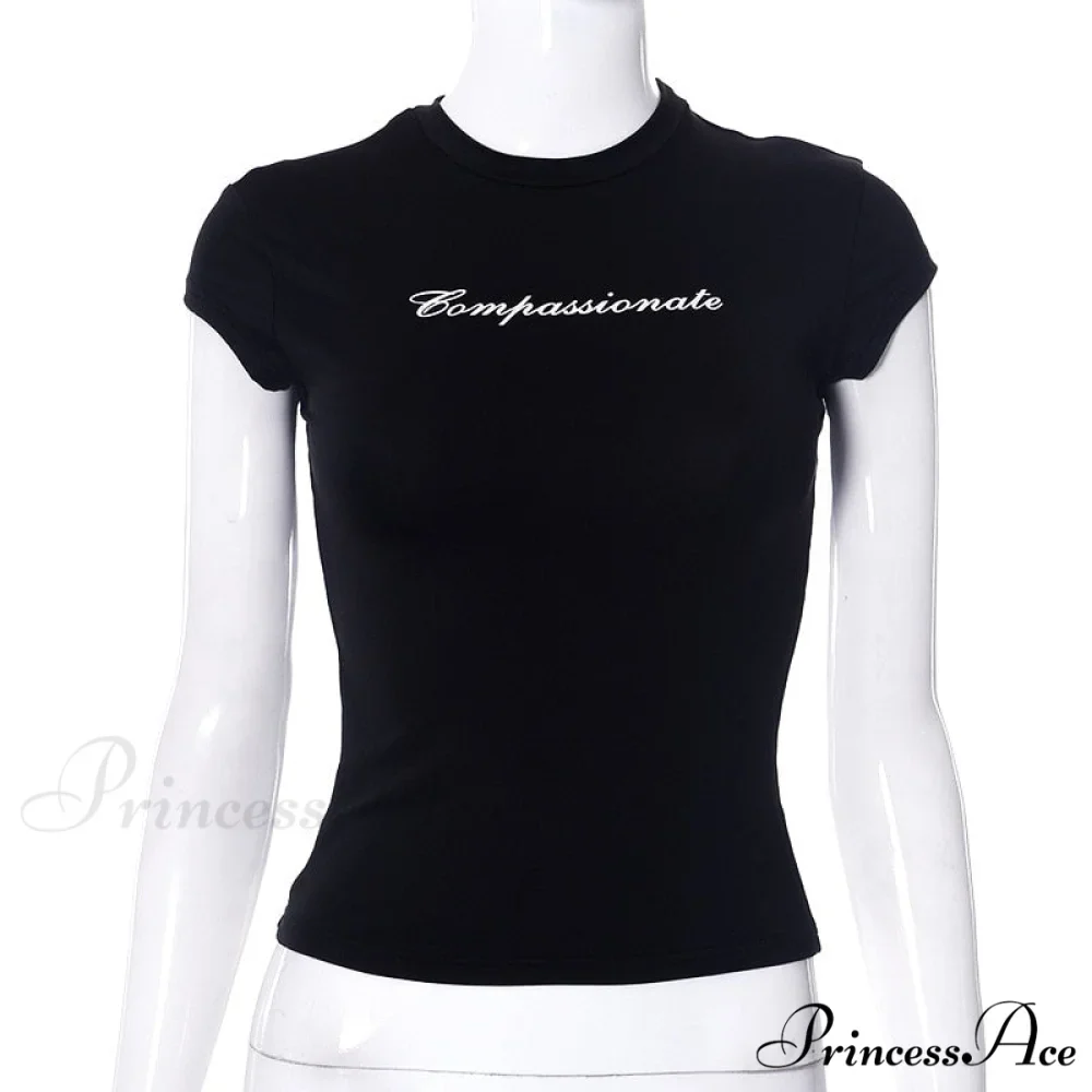 Compassionate Short-Sleeve Stylish Black Tee - Image 18