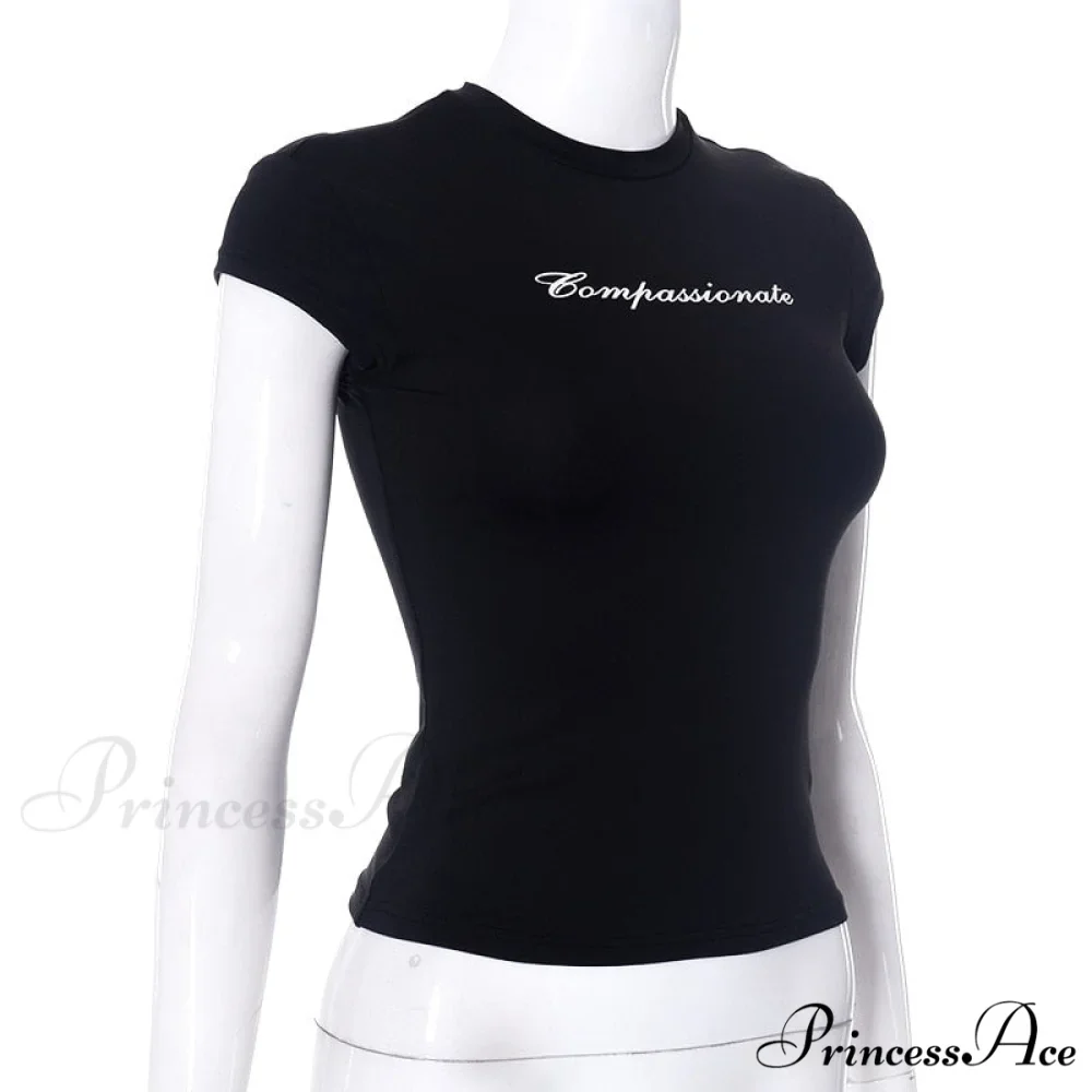 Compassionate Short-Sleeve Stylish Black Tee - Image 19