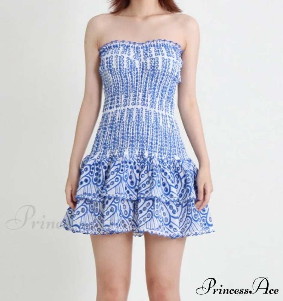 Printed Ruched Stylish Tube Mini Dress - Image 10