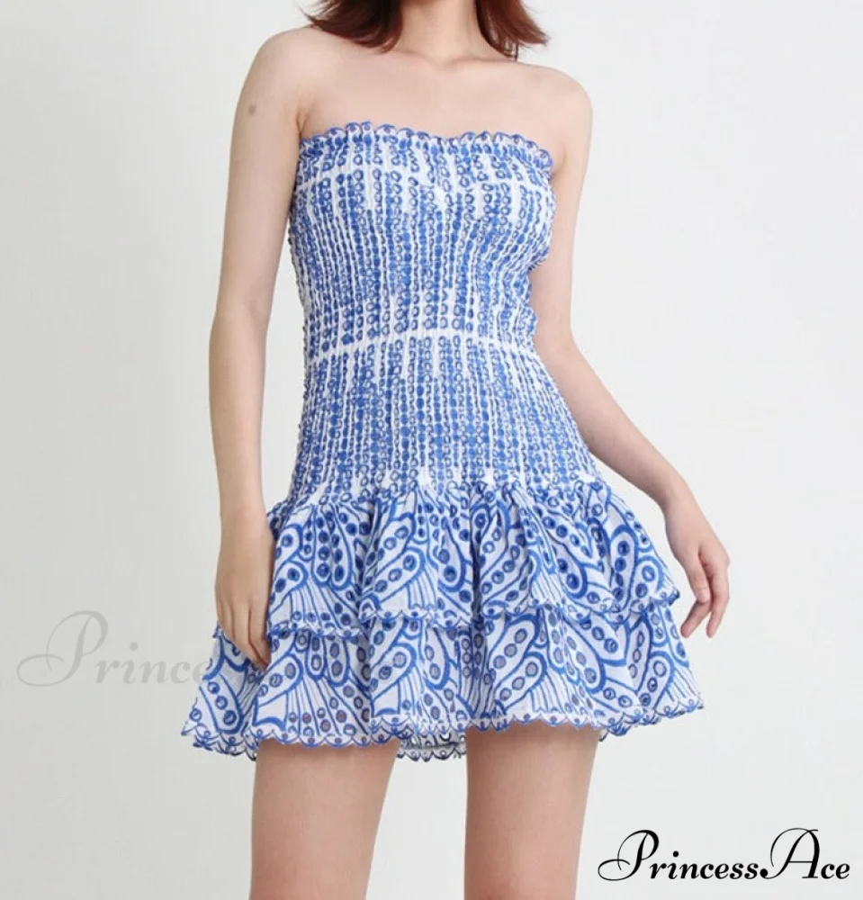 Printed Ruched Stylish Tube Mini Dress - Image 11