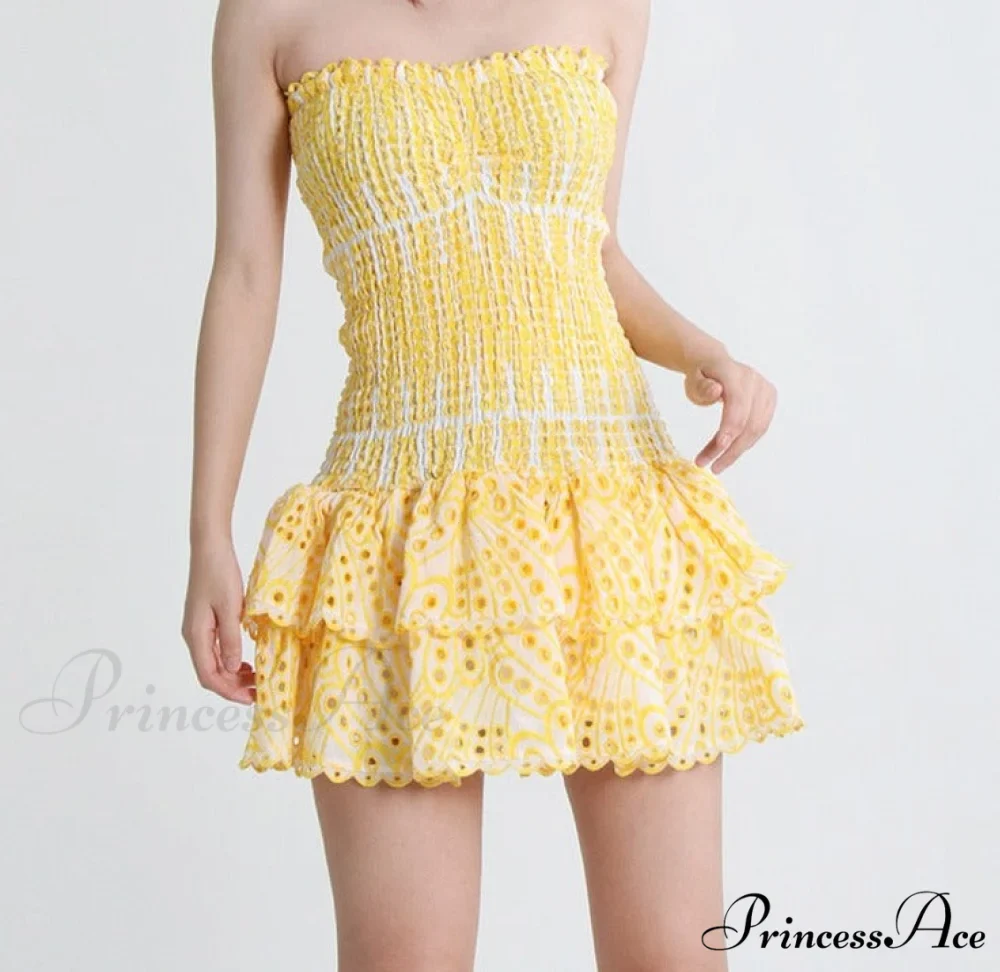 Printed Ruched Stylish Tube Mini Dress - Image 14