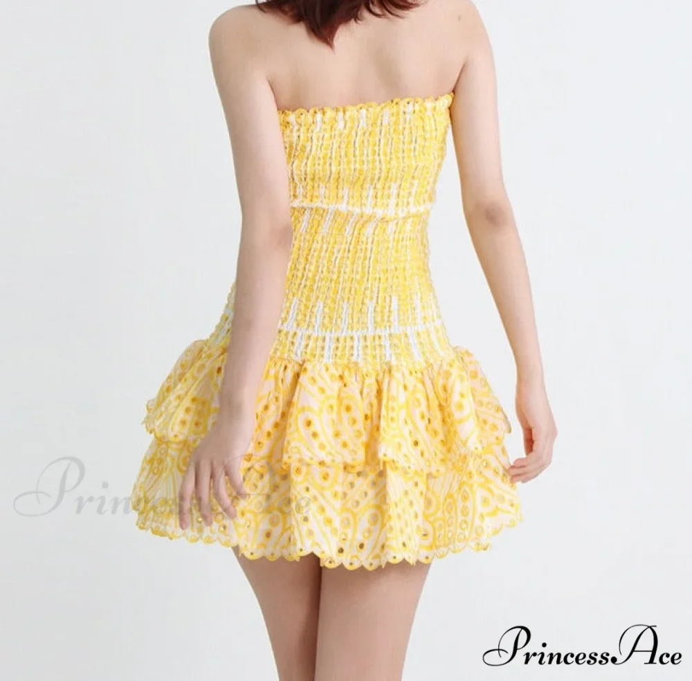 Printed Ruched Stylish Tube Mini Dress - Image 15