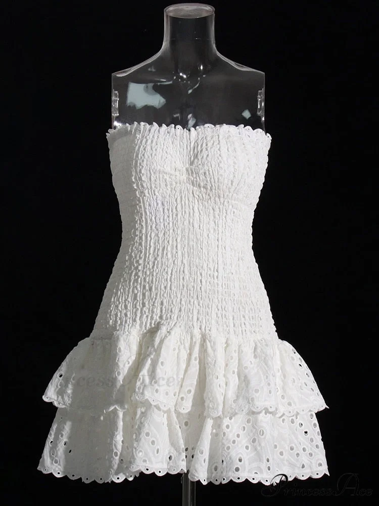 Printed Ruched Stylish Tube Mini Dress - Image 5