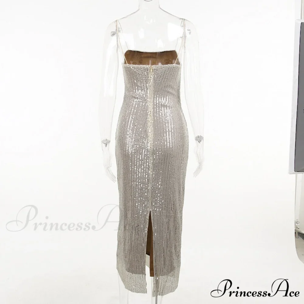 Sequin Mesh Stylish Long Dress - Image 13