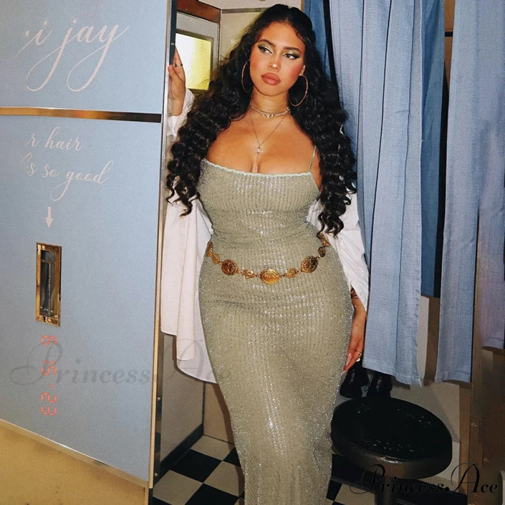 Sequin Mesh Stylish Long Dress - Image 3
