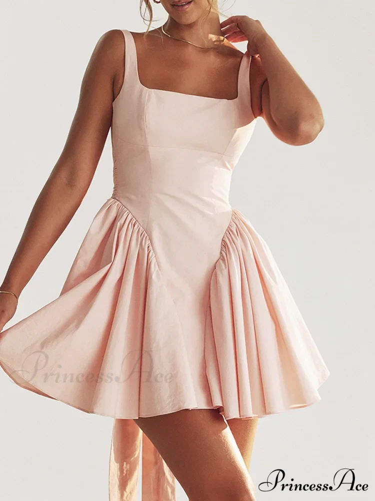 Backless Bow Stylish Mini Dress - Image 17