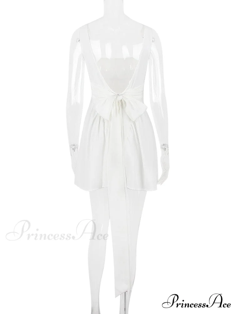 Backless Bow Stylish Mini Dress - Image 8