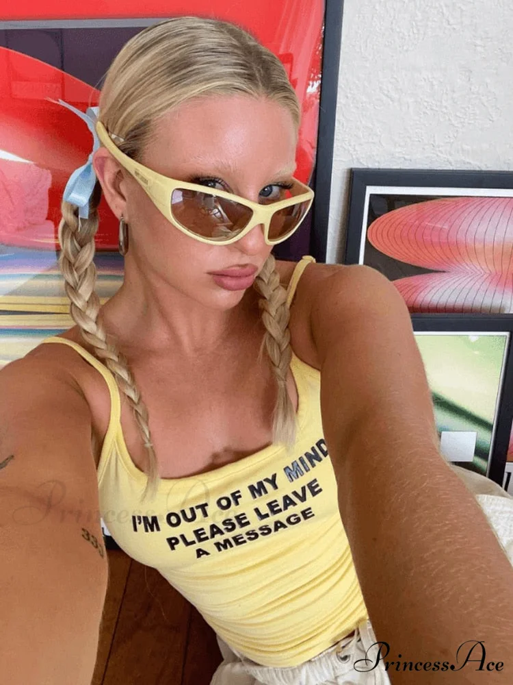 Graphic Text Stylish Cami Top - Image 2