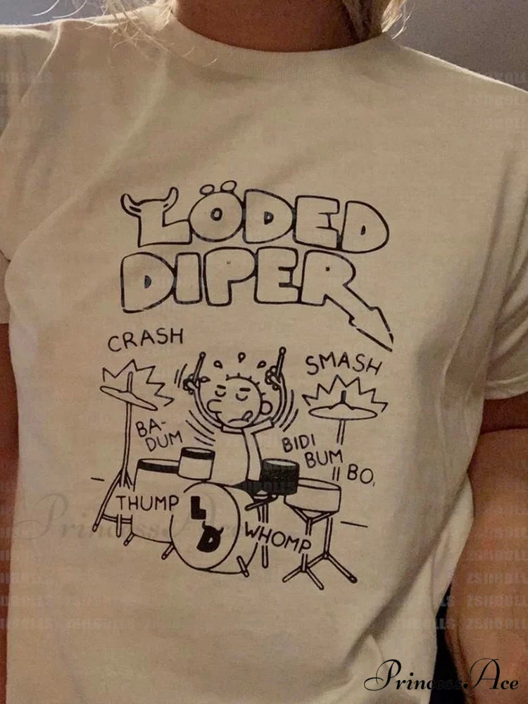 Loded Diper Wimpy Charming Kid White Graphic Tee