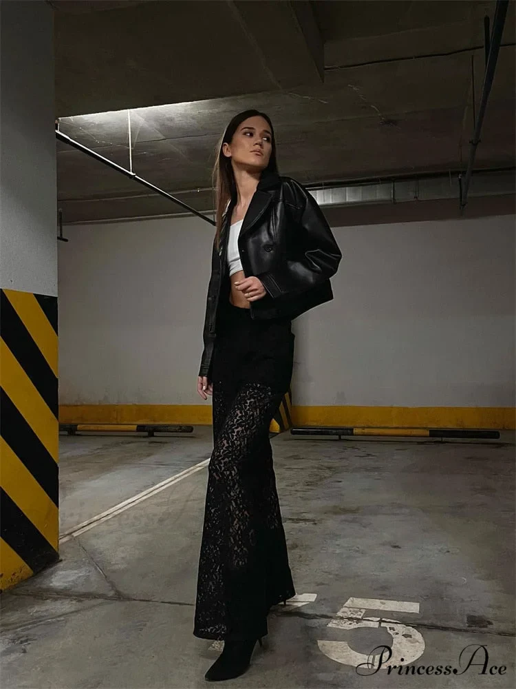 Lace Elegant Sheer Trousers - Image 10