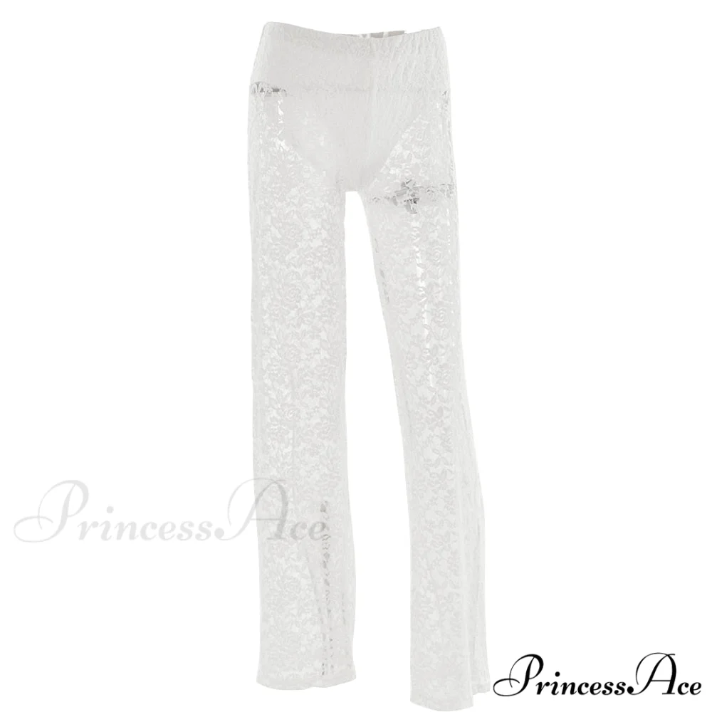 Lace Elegant Sheer Trousers - Image 2