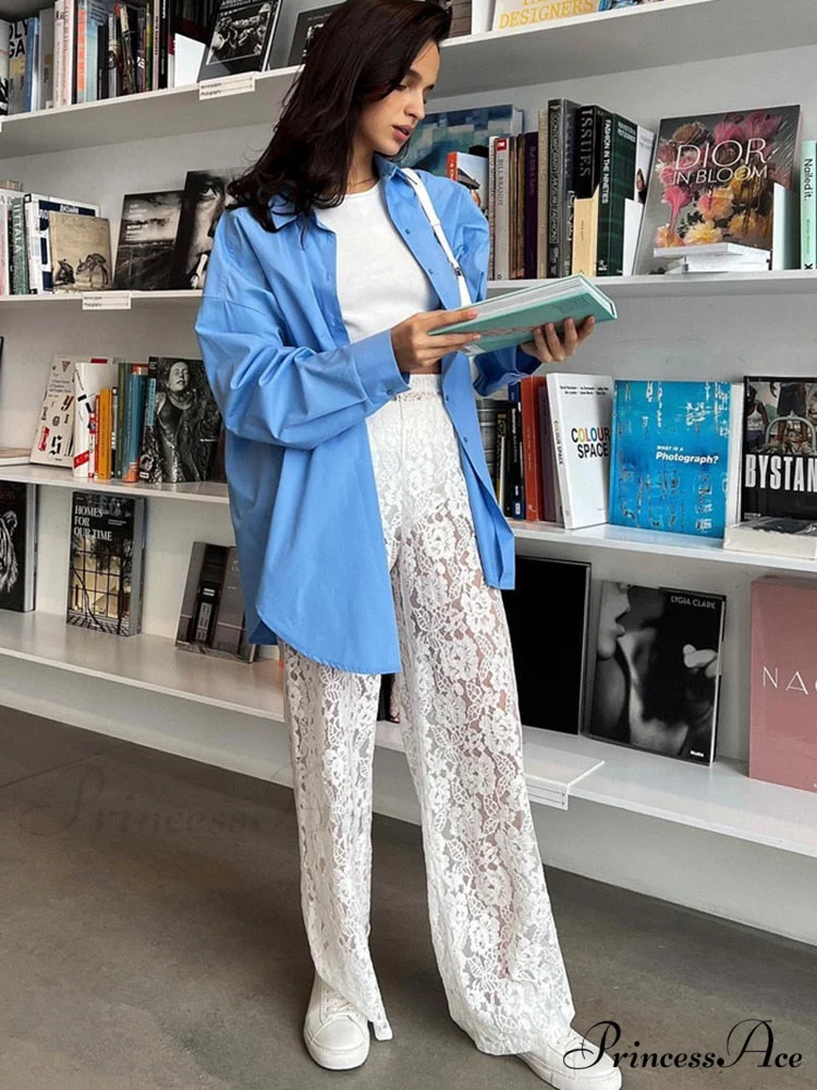 Lace Elegant Sheer Trousers - Image 3