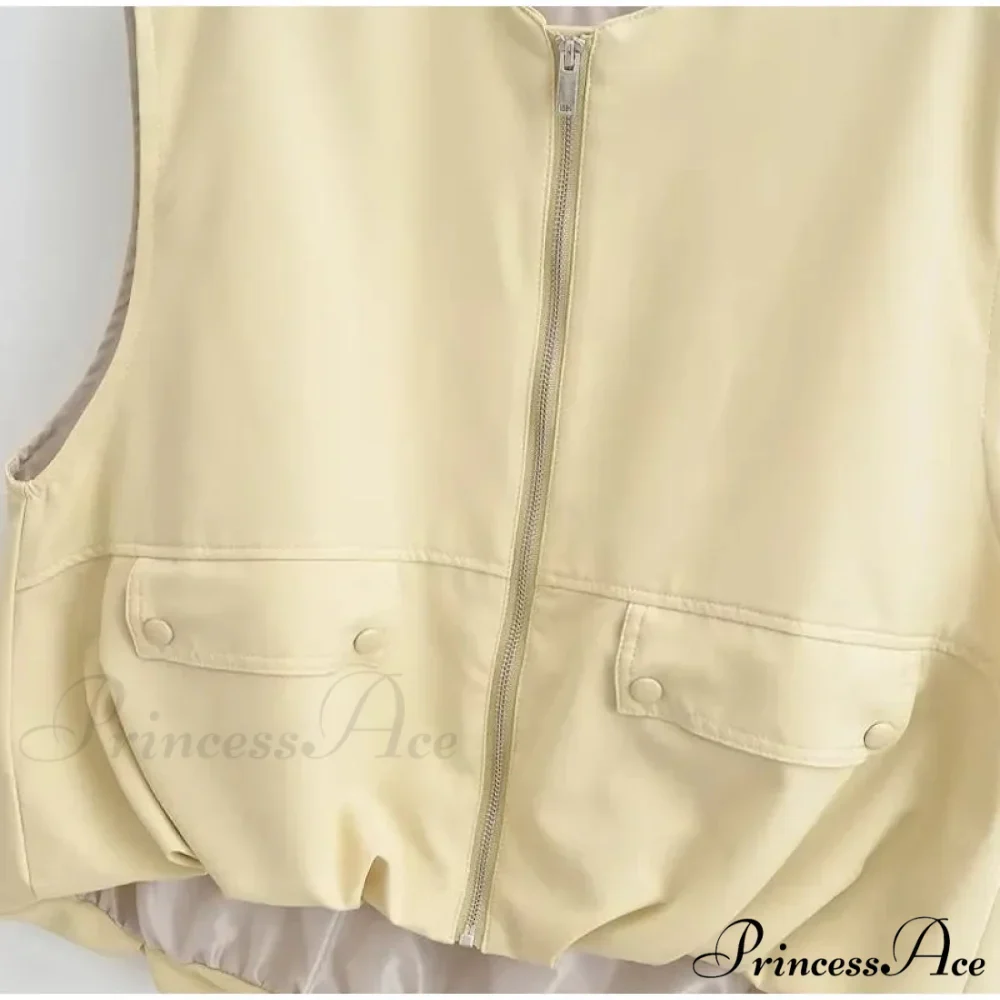 Cargo Pocket Stylish Drawstring Waistcoat - Image 14