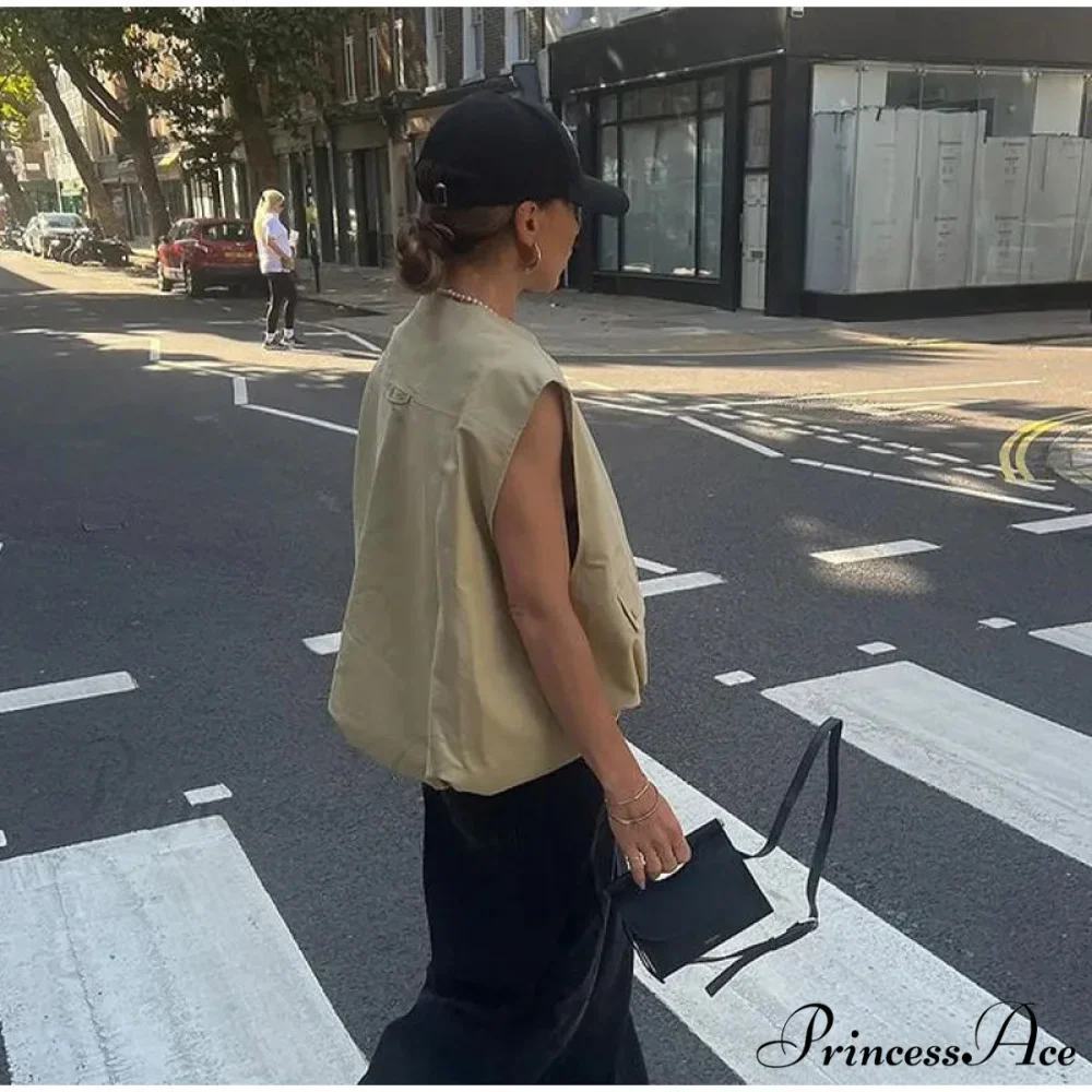 Cargo Pocket Stylish Drawstring Waistcoat - Image 18