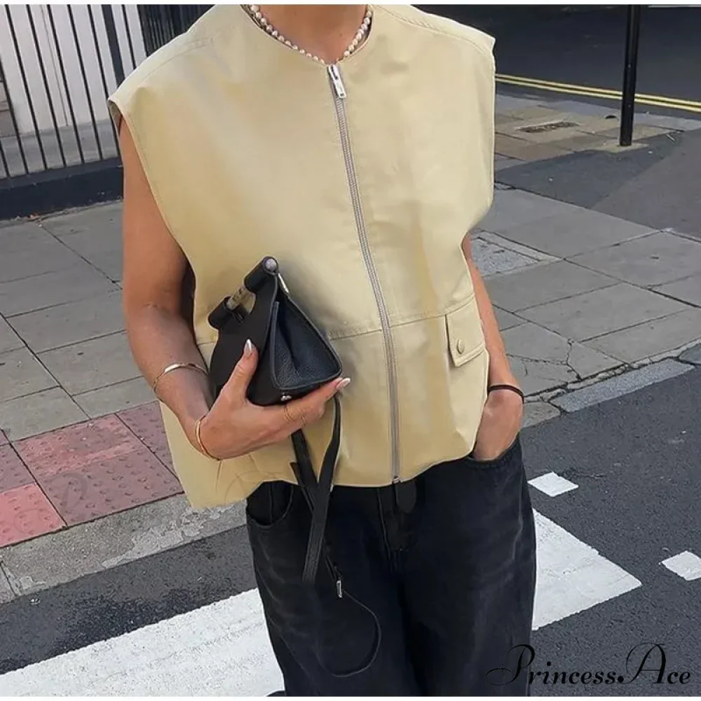 Cargo Pocket Stylish Drawstring Waistcoat - Image 19