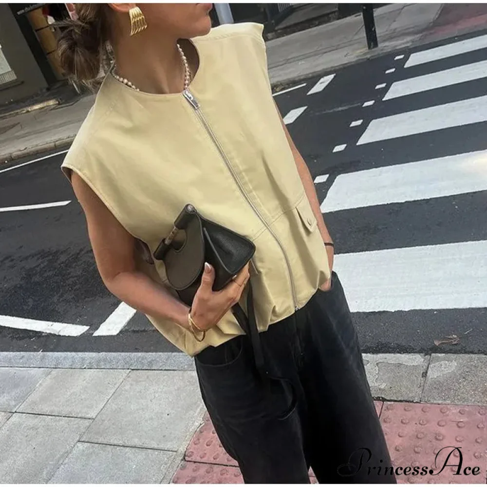 Cargo Pocket Stylish Drawstring Waistcoat - Image 21