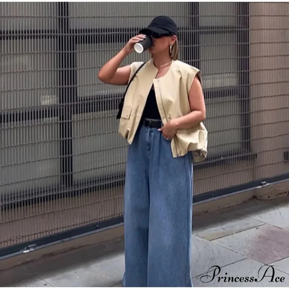 Cargo Pocket Stylish Drawstring Waistcoat - Image 29