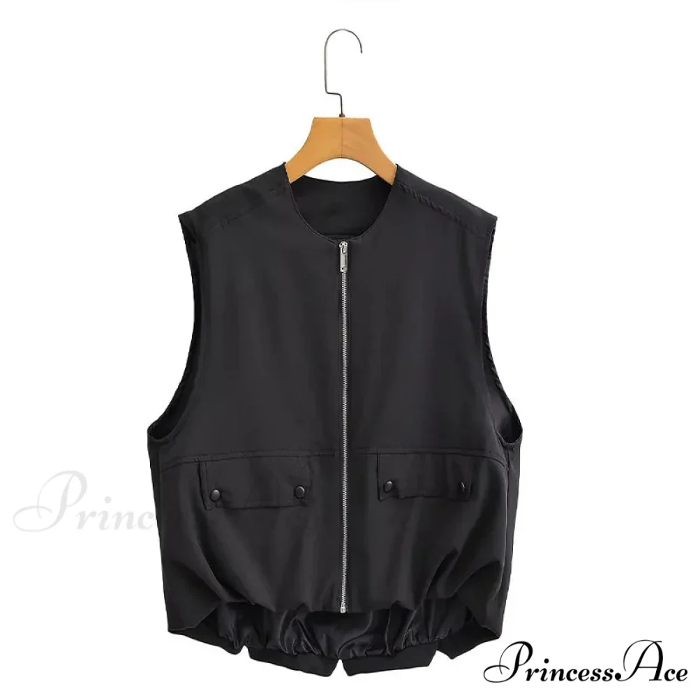 Cargo Pocket Stylish Drawstring Waistcoat - Image 8