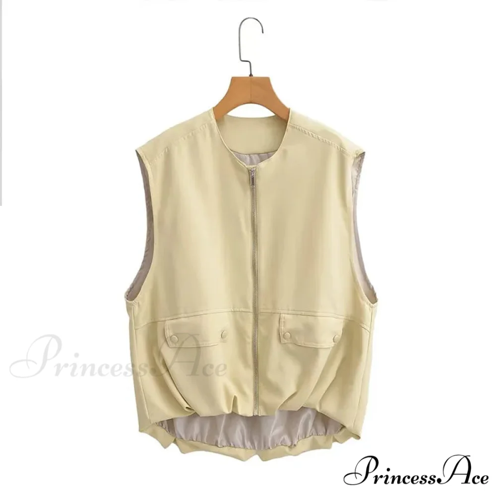 Cargo Pocket Stylish Drawstring Waistcoat - Image 9
