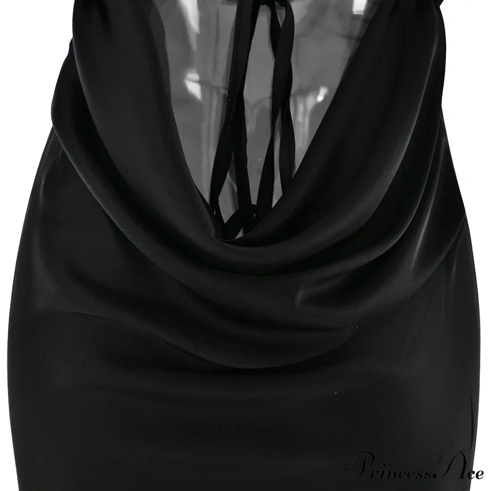 Satin Backless Tie Charming Up Maxi Dress - Image 10
