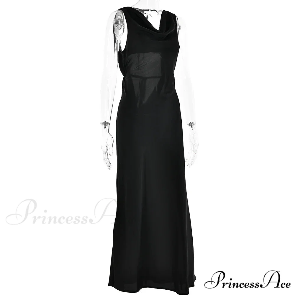 Satin Backless Tie Charming Up Maxi Dress - Image 7