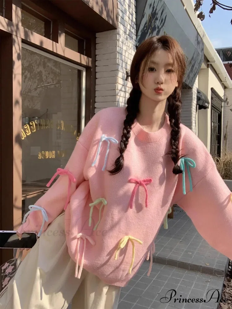 Pastel Elegant Bow Sweater - Image 10