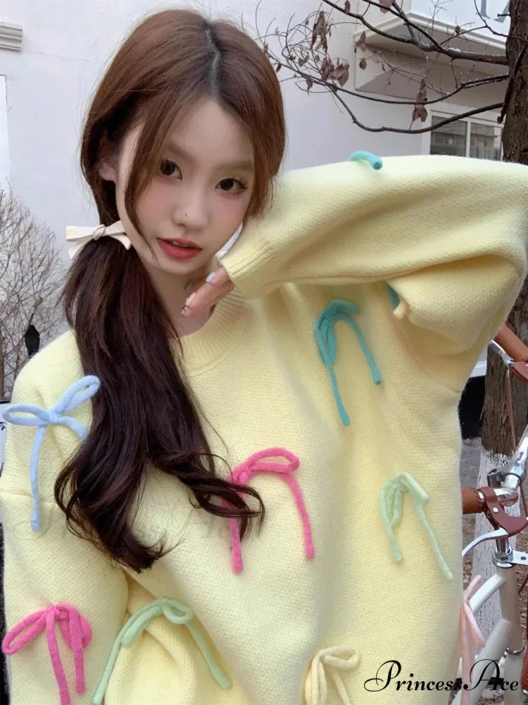 Pastel Elegant Bow Sweater - Image 11