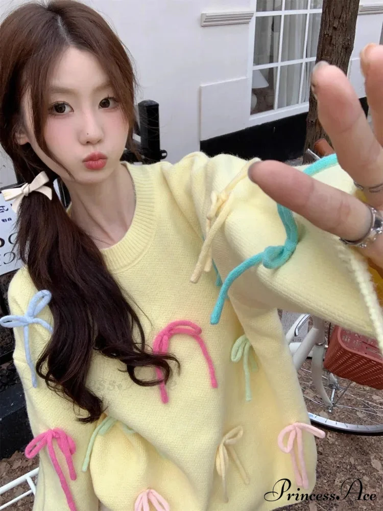 Pastel Elegant Bow Sweater - Image 12
