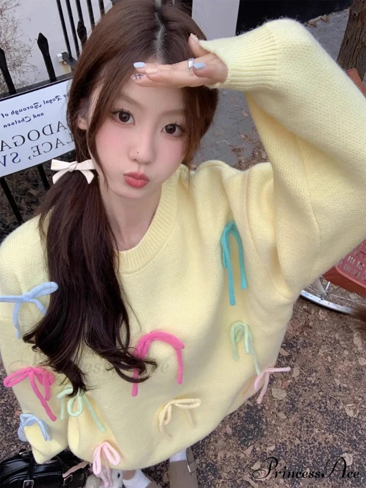 Pastel Elegant Bow Sweater - Image 13