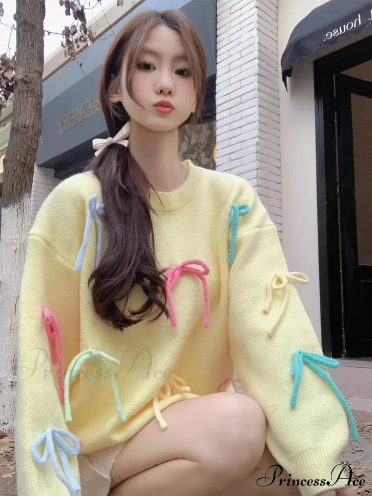 Pastel Elegant Bow Sweater - Image 14