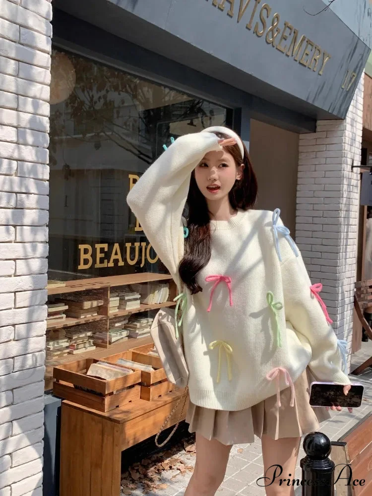 Pastel Elegant Bow Sweater - Image 15