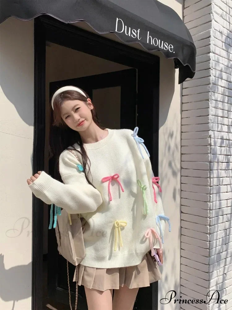 Pastel Elegant Bow Sweater - Image 16