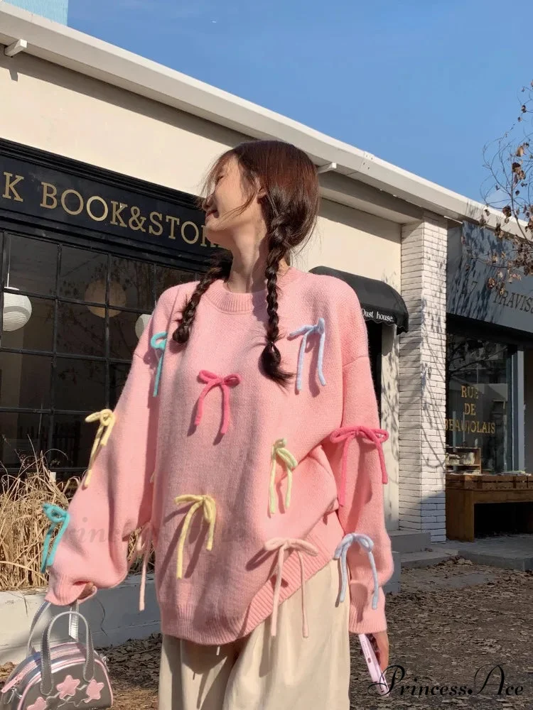 Pastel Elegant Bow Sweater - Image 4