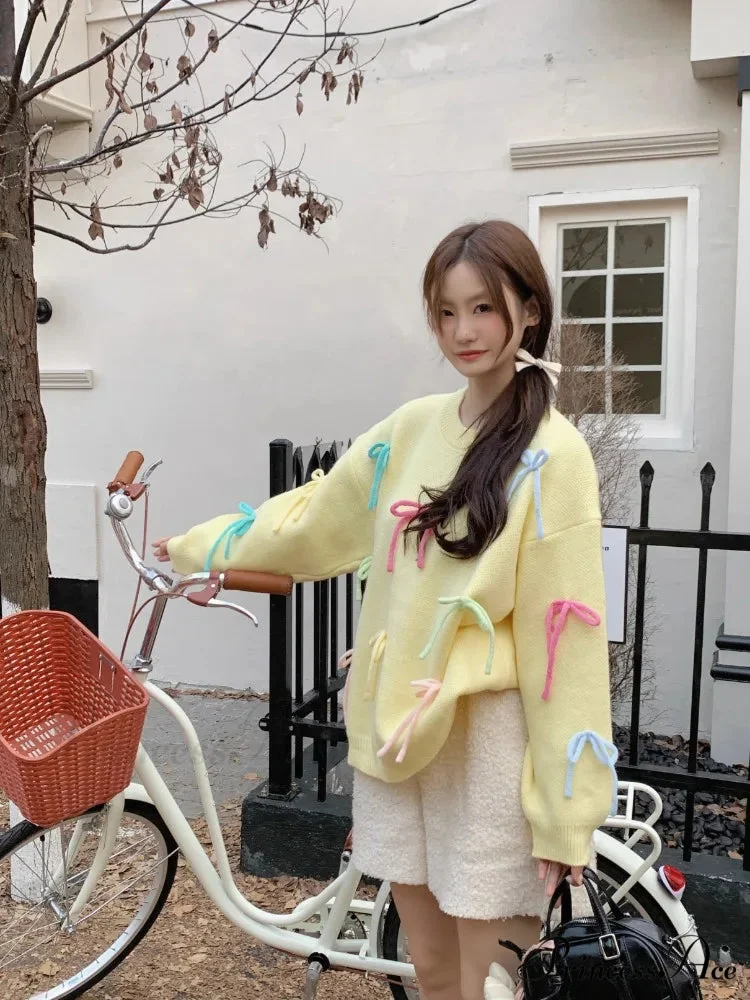Pastel Elegant Bow Sweater - Image 5
