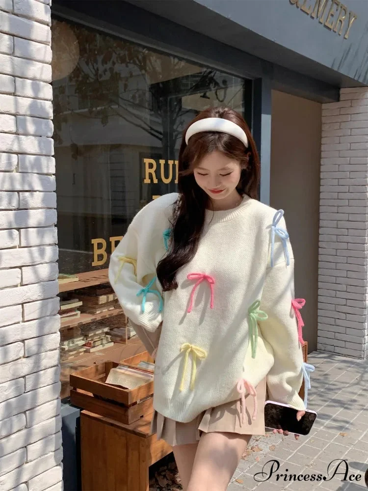 Pastel Elegant Bow Sweater - Image 6