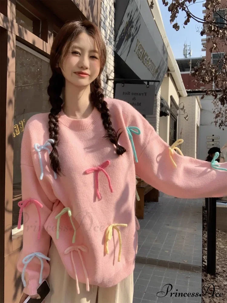 Pastel Elegant Bow Sweater - Image 7