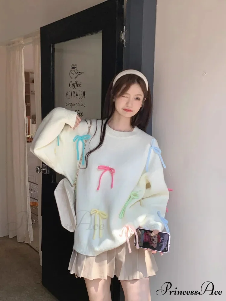 Pastel Elegant Bow Sweater - Image 8
