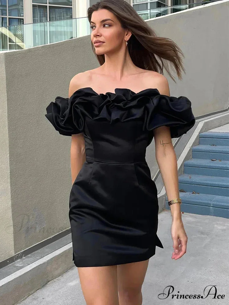 Ruffles Off-shoulder Stylish Bodycon Mini Dress - Image 3