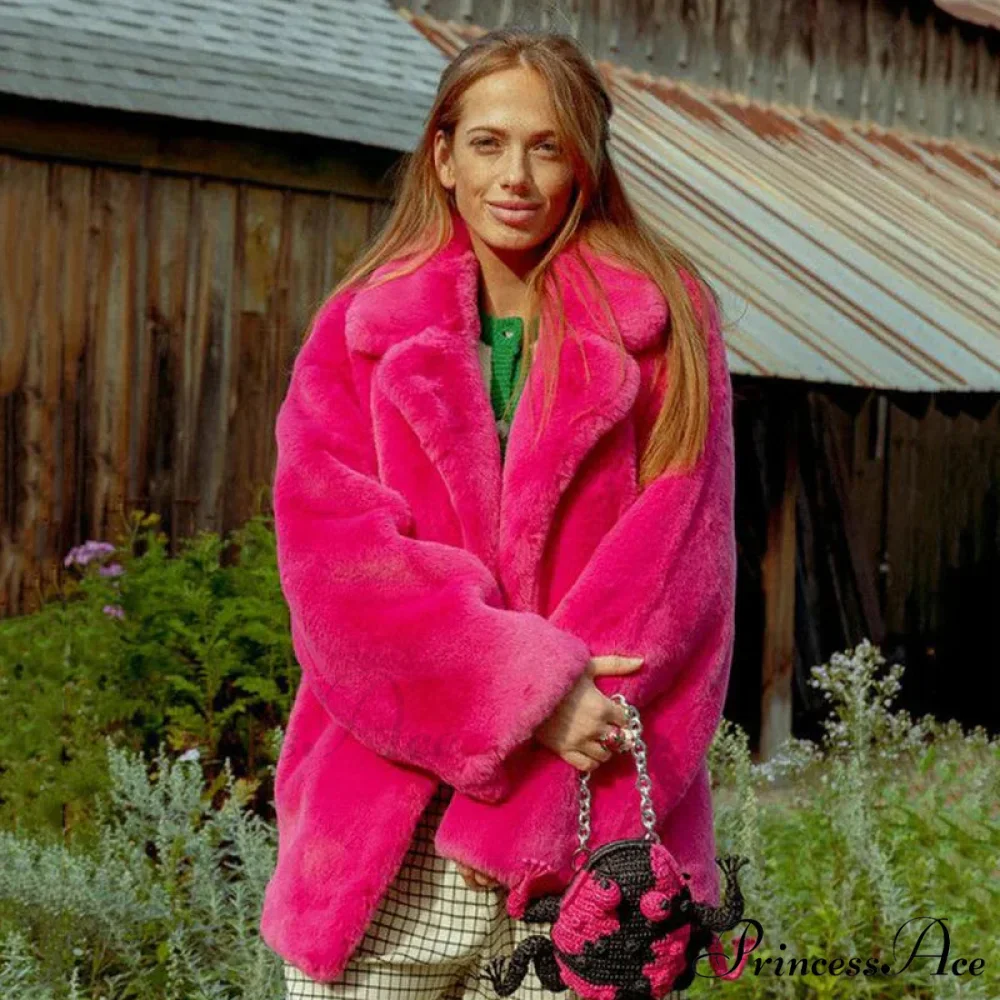 Long Faux Stylish Fur Coat - Image 2