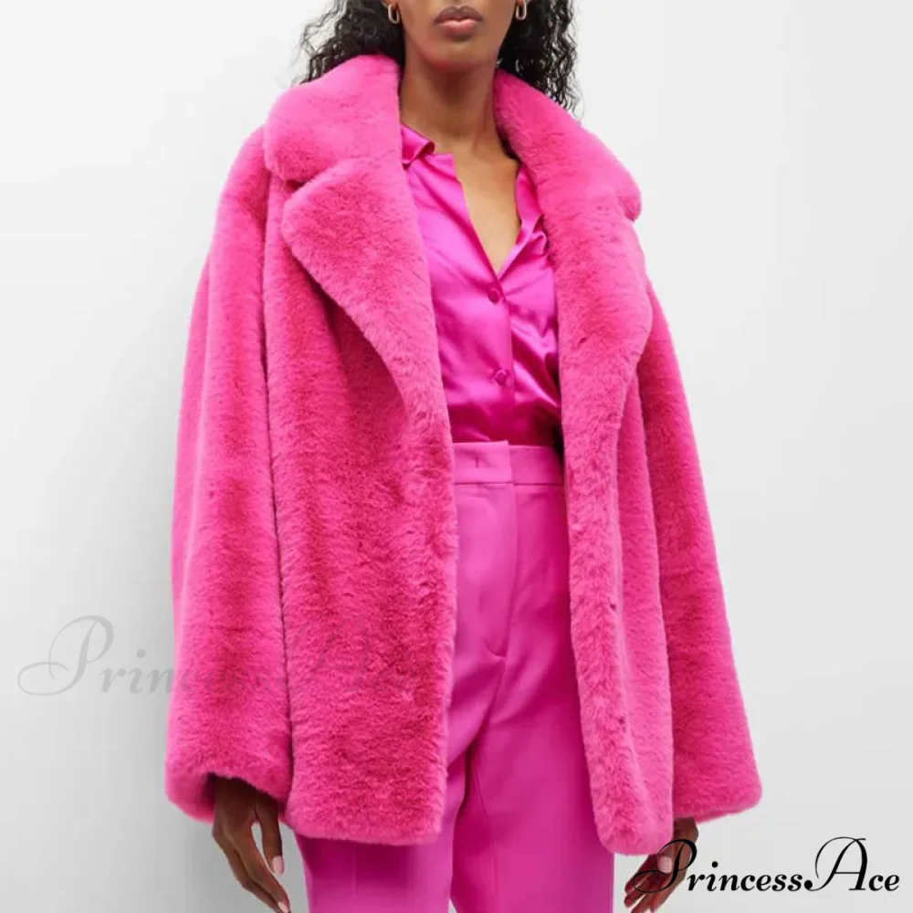 Long Faux Stylish Fur Coat - Image 3