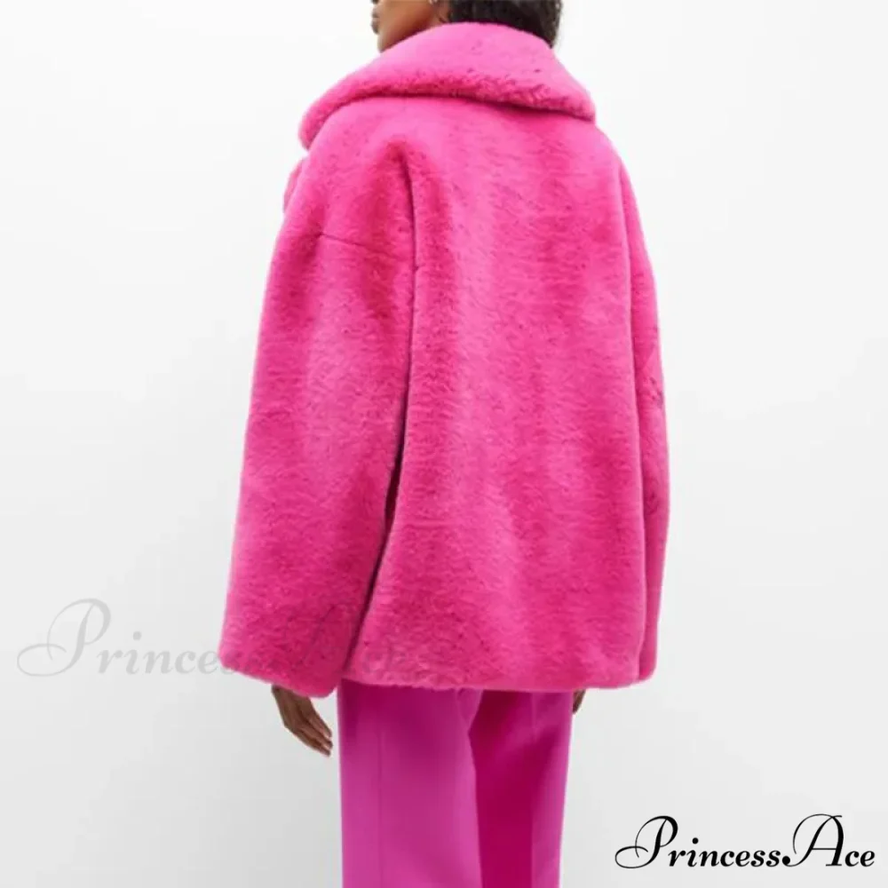 Long Faux Stylish Fur Coat - Image 4
