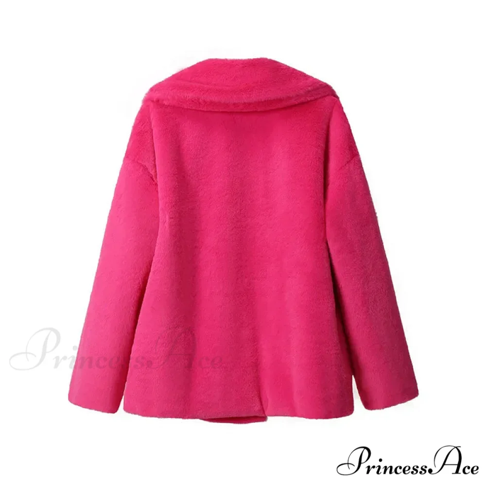 Long Faux Stylish Fur Coat - Image 6