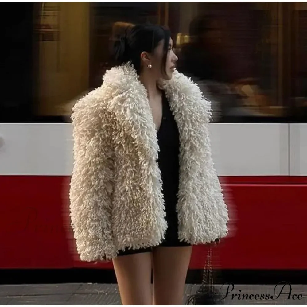 Faux Fur Stylish Fringe Coat - Image 12