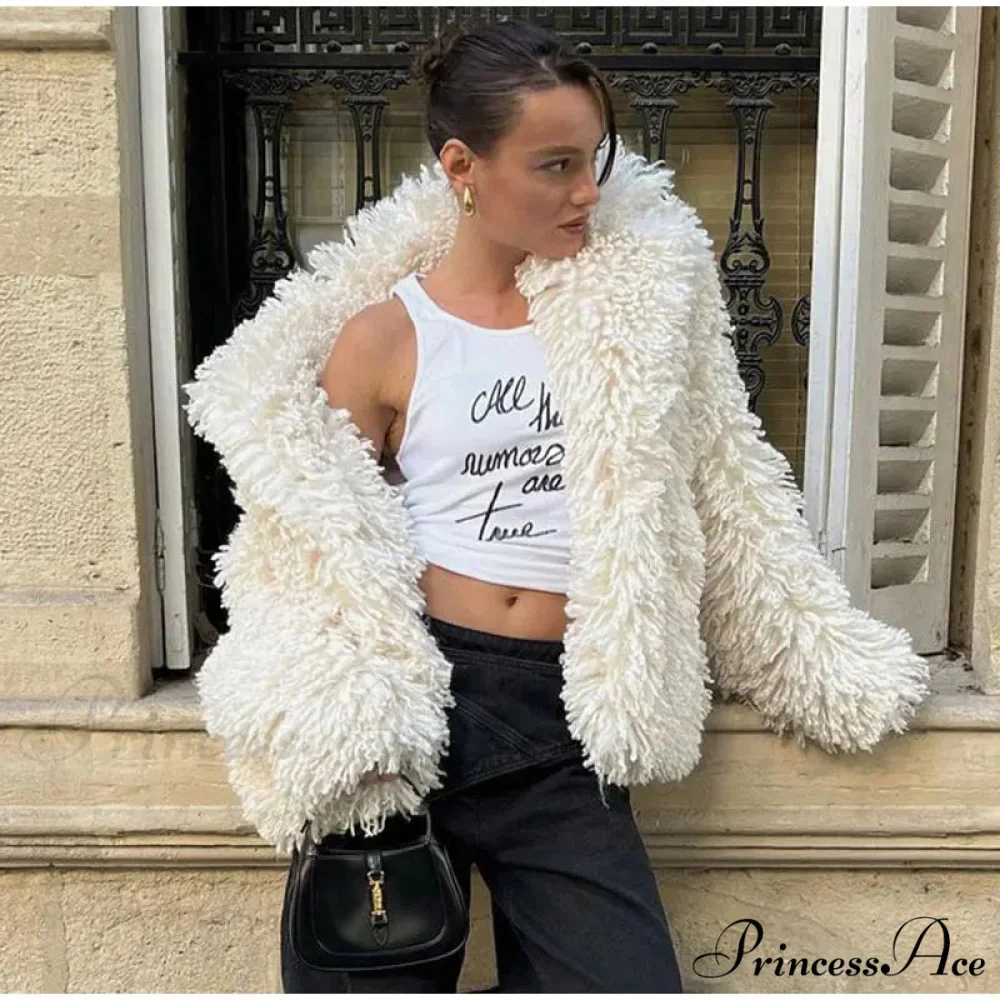Faux Fur Stylish Fringe Coat - Image 13