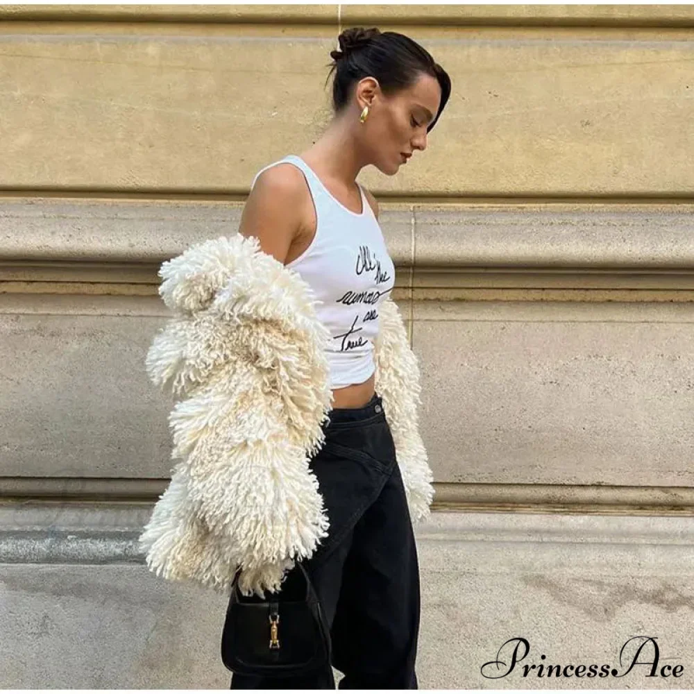 Faux Fur Stylish Fringe Coat - Image 14