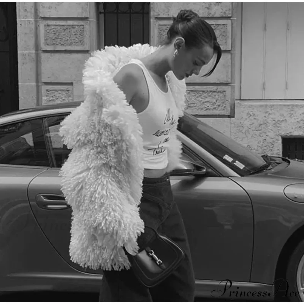 Faux Fur Stylish Fringe Coat - Image 17