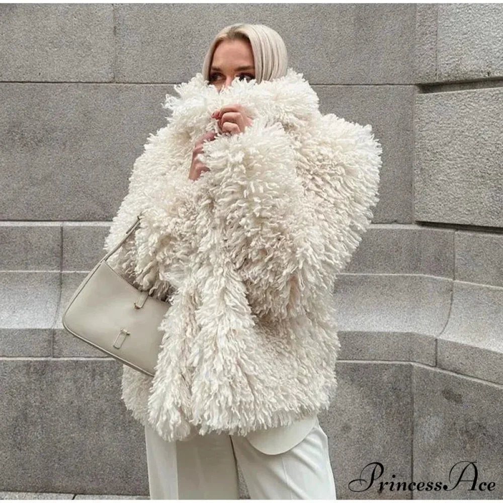 Faux Fur Stylish Fringe Coat - Image 19